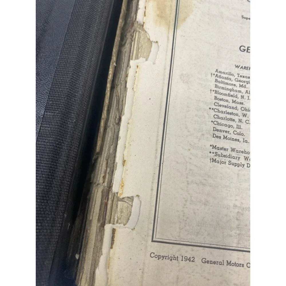1929-1942 Chevrolet Master Parts Catalog Accessory GM Book Hard Back Binder READ